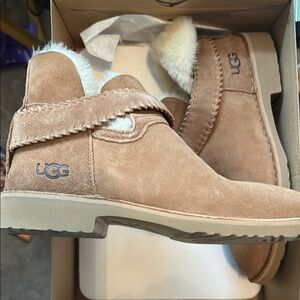 UGG Tan Suede Boots with Fur Lining